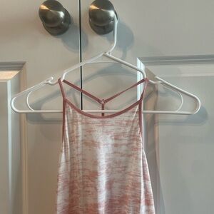 Nike Small Pink and White Strappy Tank Top